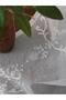 Grommet Top 200x100cm white Sheer Curtains White Embroidered Floral Voile Drapes for Living room, Be - 2