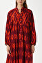 Modest Megan Orange Women's 100% Viscose Maxi Length Tiered Balloon Sleeve Long Summer Dress - 4
