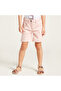 Solid Shorts With Pockets And Button Closure