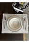 Silver Embroidered 12 Piece Set American Service and Coffee Side Cocktail Presentation Napkin - 6