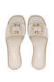 Women's Genuine Leather Off-White Flat Slippers - 5