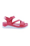 Women's Side Cross Straps Ankle Strap Sandals Red Genuine Leather 72133217