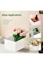 2 Sets of 3 Steps Acrylic Display Risers, 5-Sided Acrylic Riser with Hollow (Square-White) - 7