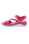 Women's Side Cross Straps Ankle Strap Sandals Red Genuine Leather 72133217 - 3