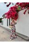 Elastic Waist Flowers Dress Mini Burgundy - 3