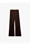 Regular Waist Textured Long Loose Leg Pants - 3