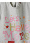 Girls Grey Graphic Print Tie Sleeve Top - 4