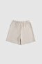 Organic Cotton Pointel Baby Beige Shorts Set - 6