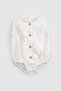 Organic Cotton Muslin Ecru Baby Sleeveless Bodysuit - 2