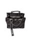 Patterned Top Handle Tote Bag With Strap Black - 4