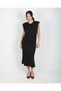 Black Modal Sleeveless Padded Midi Length Casual Loose Dress