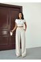 Women's High Waist Wide Leg Elastic Waist Linen Pants - 5