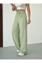 Women's High Waist Wide Leg Elastic Waist Linen Pants - 3
