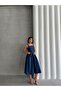 Square Neck Belt Detailed Denim Dress Missel8995