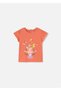 Baby Girl Appliqued T-Shirt Orange 1049