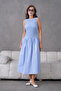 Gimped Maxi Length Gingham Summer Woven Dress - 5