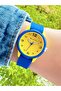 Jaga Yellow Dial Navy Blue Cord Silicone Wristwatch - 2