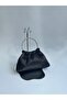 Black Satin Stone Portfolio Evening Dress Handbag - 4