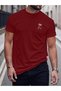 Men's Collar Palm Printed Crew Neck T-Shirt
