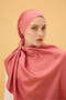 Pastel Pink Plain Double Sided Silk Shawl Model