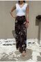 Women's Viscose Fabric Wide-Leg Patterned Summer Trousers / Plazzo - 4