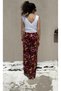 Women's Viscose Fabric Wide-Leg Patterned Summer Trousers - Plazzo Pants - 7