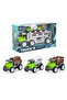 Friction Truck Set – 3 Pull-back Farmer Vehicles – Green