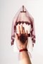 Pyramid Stone Bridal Veil Set (Henna Cover + Bridal Sash + Henna Gloves) Burgundy - 2