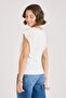 100% Cotton Ecru Blouse with Lace Sleeves - 3