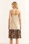 Women's Beige Skirt Leopard Garnished Strap Dress Elb-19002397 - 7