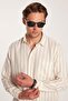 Regular Fit Classic Cut Oversized Linen Look Cotton Pack Striped Drapey Comfortable Pocketed Sports Shirt