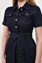 Women's Dark Navy Jeans Dress with Belt - 6