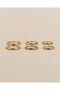 3 Pairs of 3 Sizes Thin Hoop Steel Earrings - 2