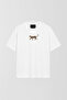 Women's Leopard Printed Oversize 100% Cotton Wide Cut Soft Textured Crew Neck T-Shirt Rf0515