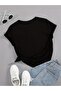 Women's Black Leopard Ribbon Oversize Cotton Stylish T-Shirt - 4