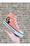 Black Pink Printed Pomegranate Flower High Top Sneakers Kids Sneaker Blackpink
