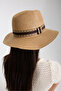 Women's Wide Brim Brown Striped Straw Summer Beach Hat - 6