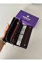Genuine Leather Cerny Model Women's Wallet with Plenty of Card Holders Claret Red - 2