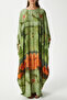 Modest Women Misty Wide Cut Green Long Summer Dress - 7