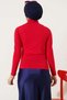Turtleneck Gathered Red Sandy Blouse Body Badi - 3