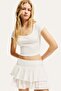 Tiered jersey mini skirt