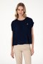 Women's Navy Blue Crew Neck T-Shirt 50300776-Vr033