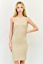 Women Slim Fit Training Dress, Cream