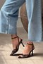 Mery Black Patent Leather Ankle-Strap Women's Heeled Sandals - 7