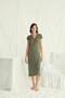 Nightgown with Lace on the Collar, Sleeves and Shoulders and Buttons on the Front
