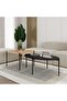Odelia Modern Coffee Table, Nesting Table, Oak- Black - 3