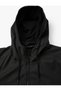 Leather Look Jacket with Hooded Zipper Pocket Detail - 8
