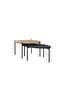 Odelia Modern Coffee Table, Nesting Table, Oak- Black - 6