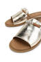 Women's Genuine Leather Gold Heeled Slippers - 3