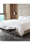 Sibyla King Size 100% Cotton Satin Striped Duvet Cover - White